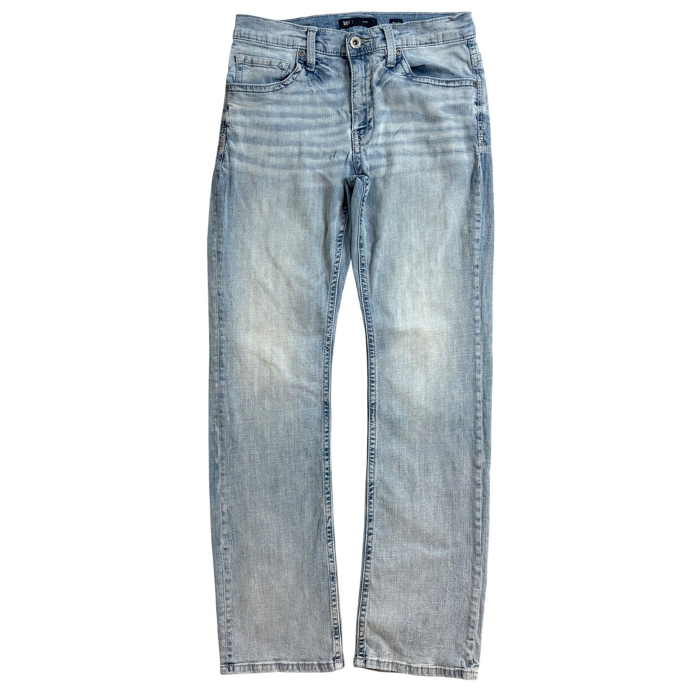 BKE Jake Slim Fit Light Wash Distressed Denim Jeans Mens 32x34 Blue